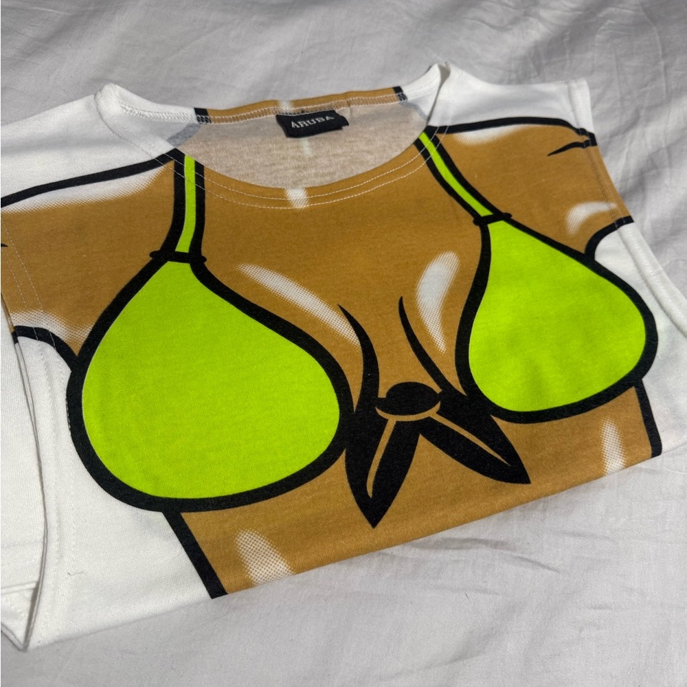 Neon Green Graphic Tank Top